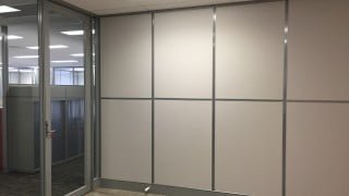 mixed glass and solid office partitions Perth